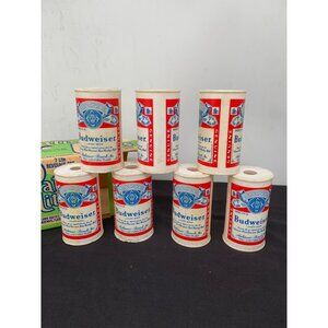 Budweiser 7 Lite Beverage Pak Patio Lites Covers Original Box NO CORD 70's